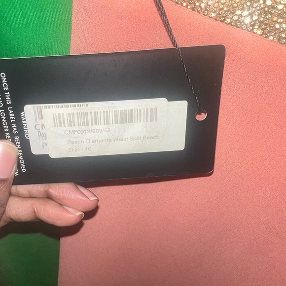 NWT Pretty Little Thing Peach & Gold Women's Swim Bikini 3 Piece Set size 6-FLAW - Picture 14 of 15